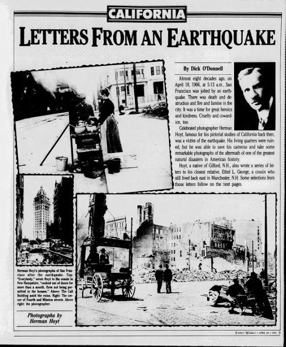 Letters From An Earthquake Cover Page